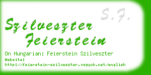 szilveszter feierstein business card